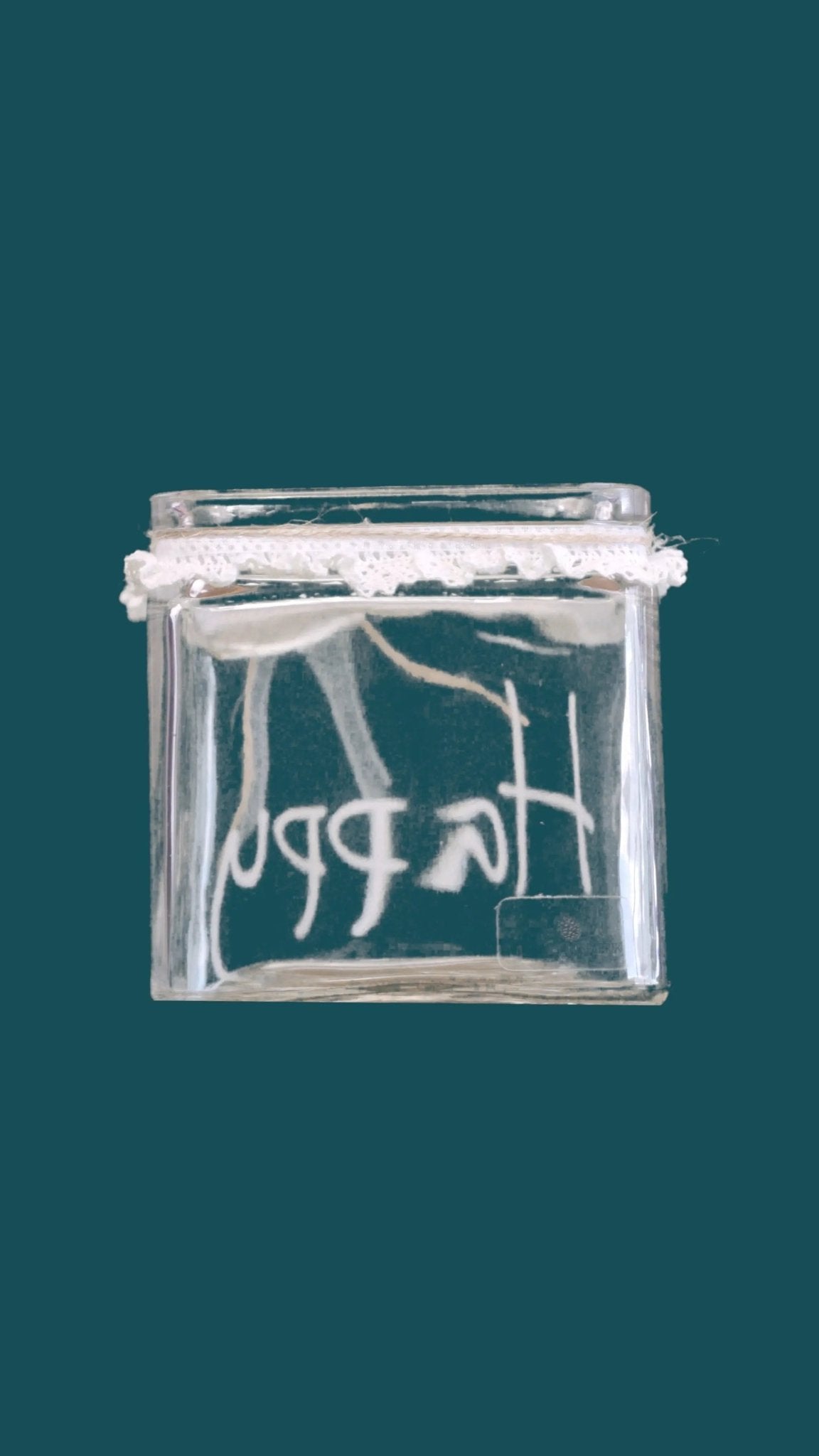 Glas "Happy" - Weihnachtsfabrik