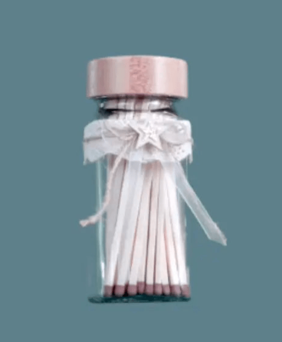 Streichhölzer im Glas mit Holzdeckel, Reibfläche und Schleife als Adventsgeschenk - Weihnachtsfabrik