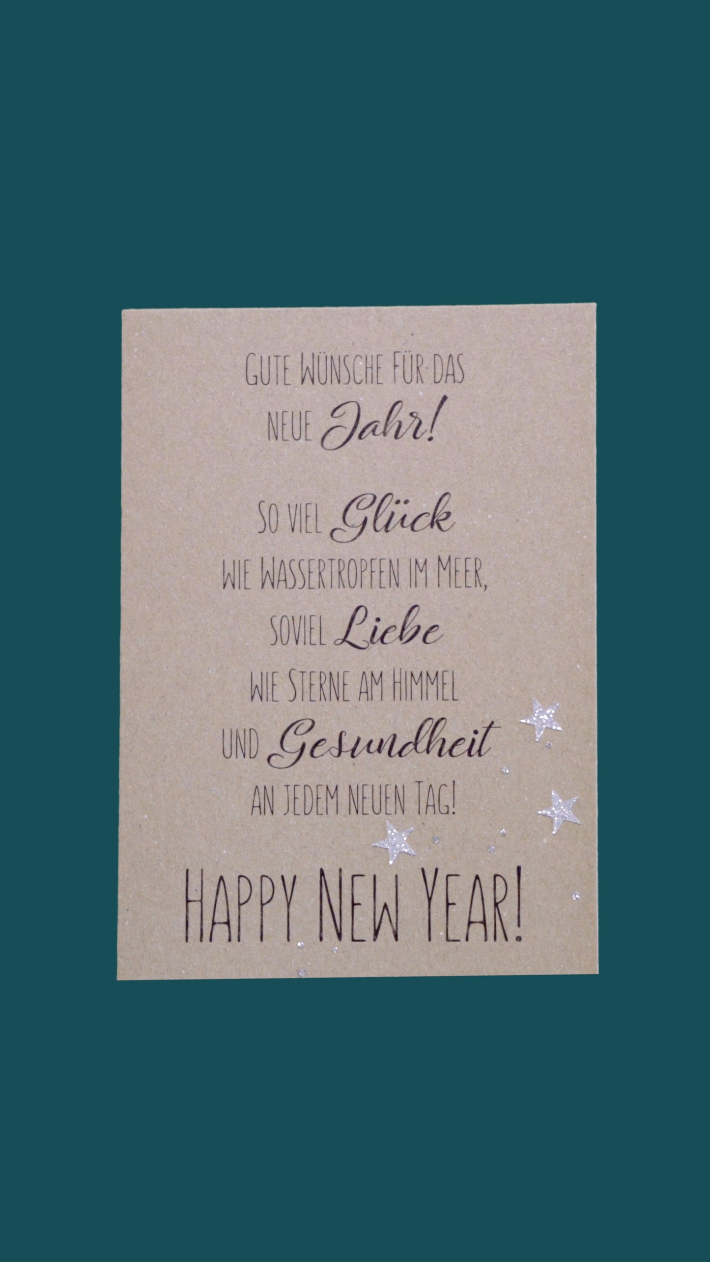 Kraftpapierkarte A6/C6 "Happy New Year"