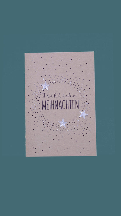 Kraftpapierkarte A7 / C7 "Fröhliche Weihnachten"