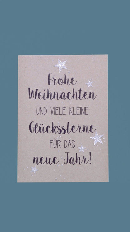Kraftpapierkarte A6/C6 "Frohe Weihnachten" - Weihnachtsfabrik