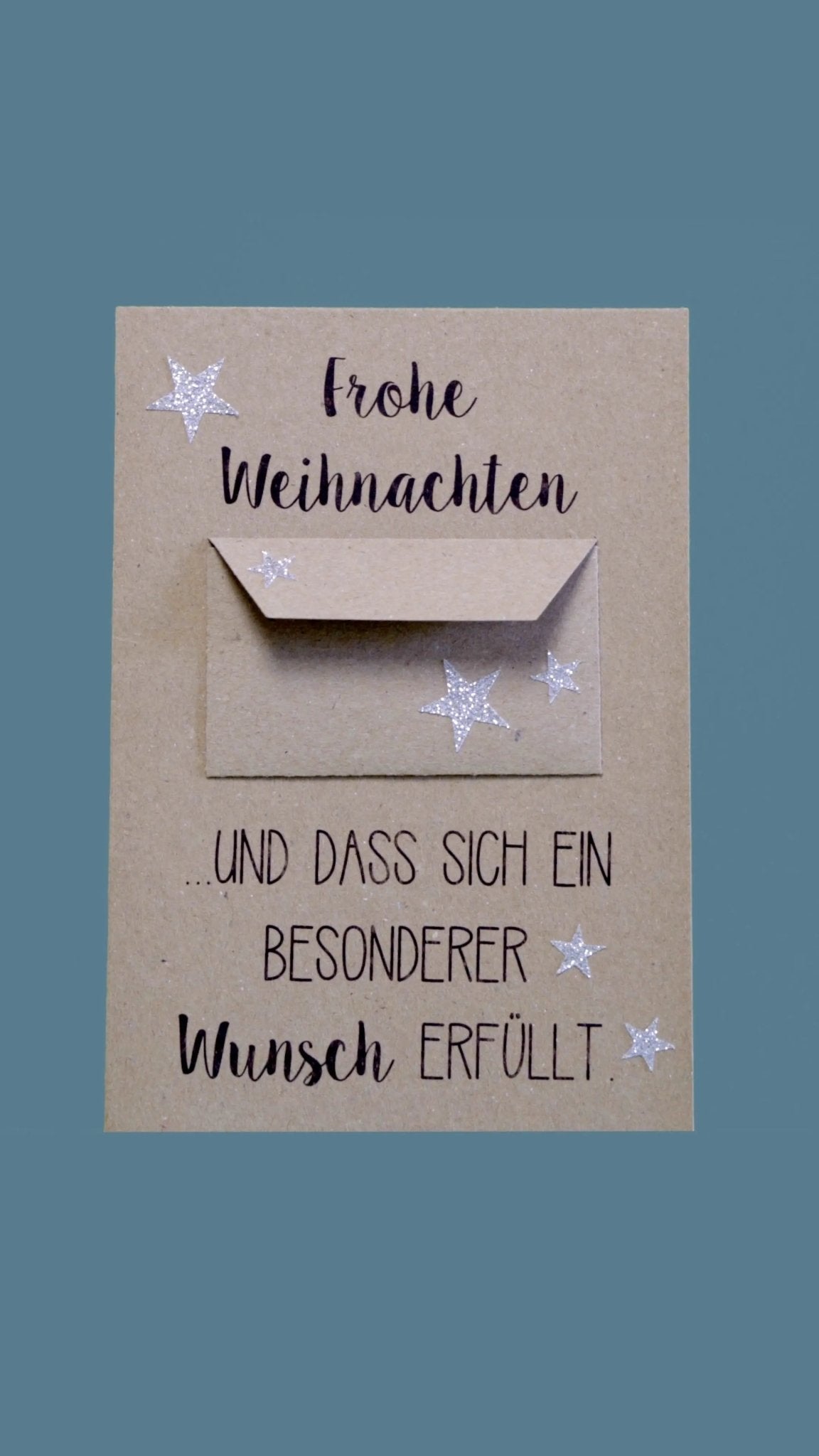 Kraftpapierkarte A6/C6 "Weihnachtswunsch" - Weihnachtsfabrik