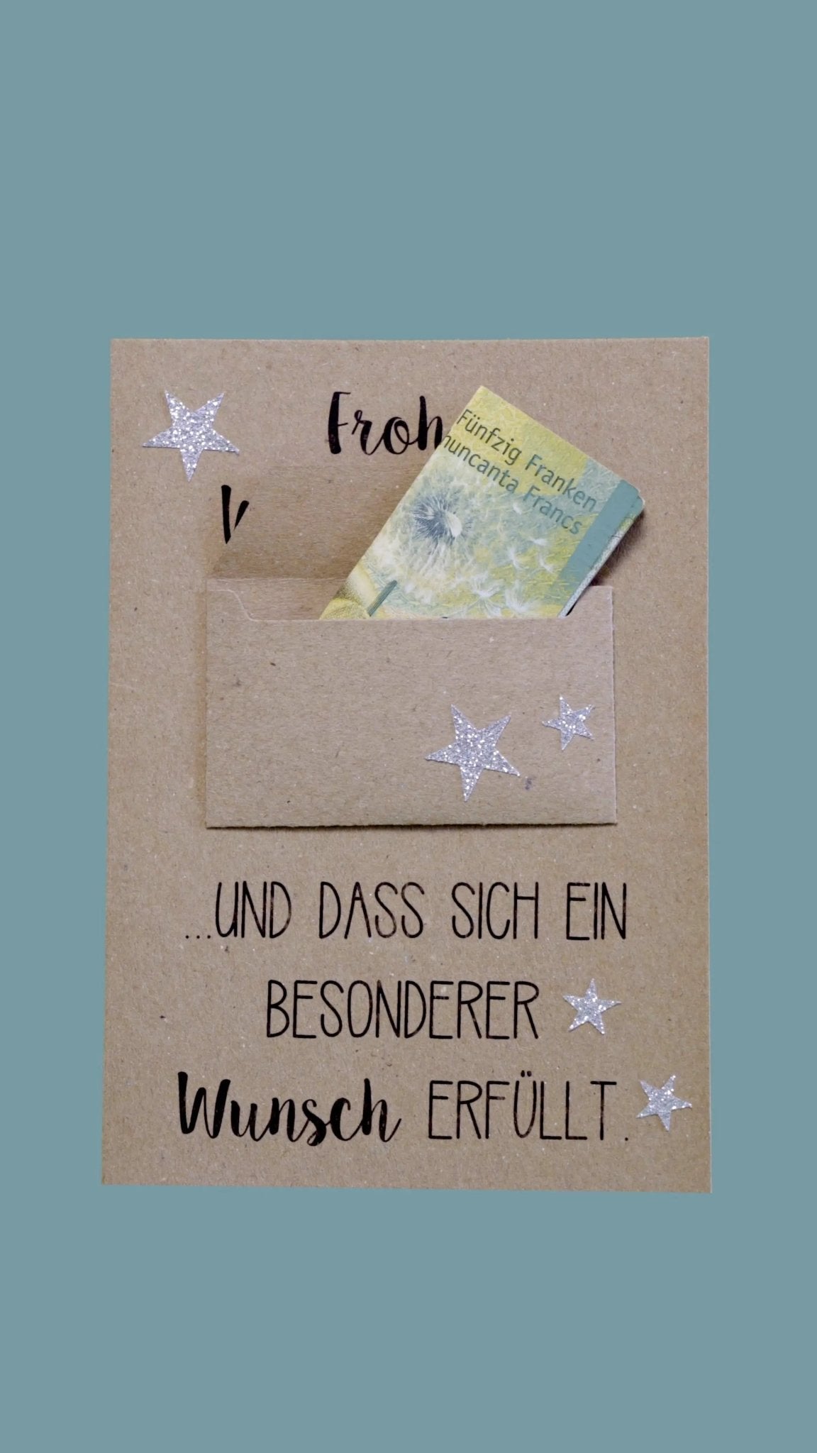 Kraftpapierkarte A6/C6 "Weihnachtswunsch" - Weihnachtsfabrik