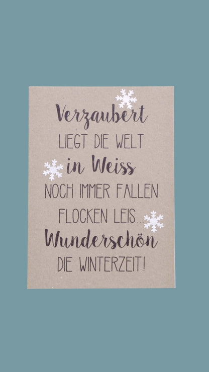 Kraftpapierkarte A6/C6 "Winterzeit" - Weihnachtsfabrik