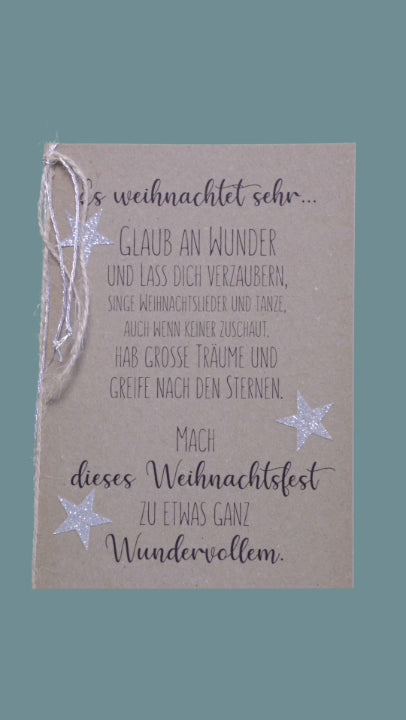 Kraftpapierkarte A6/C6 "Es weihnachtet sehr..."