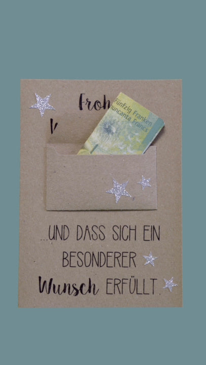 Kraftpapierkarte A6/C6 "Weihnachtswunsch"