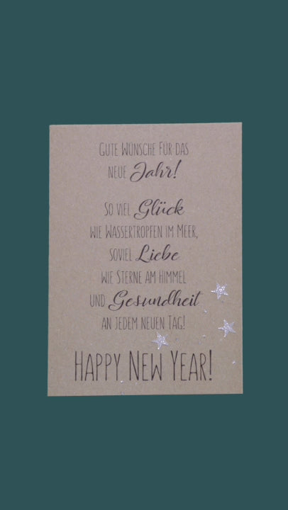 Kraftpapierkarte A6/C6 "Happy New Year"