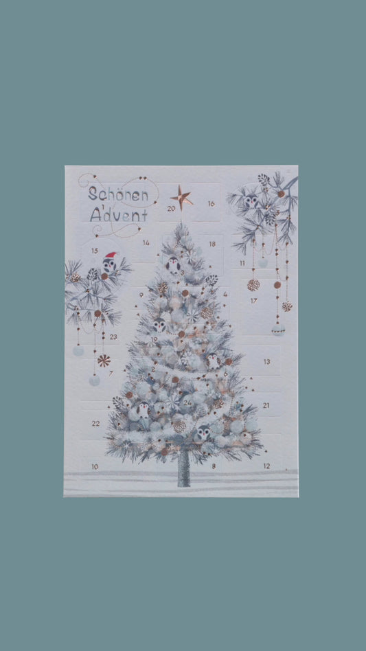Adventskalenderkarte mit 24 Türchen